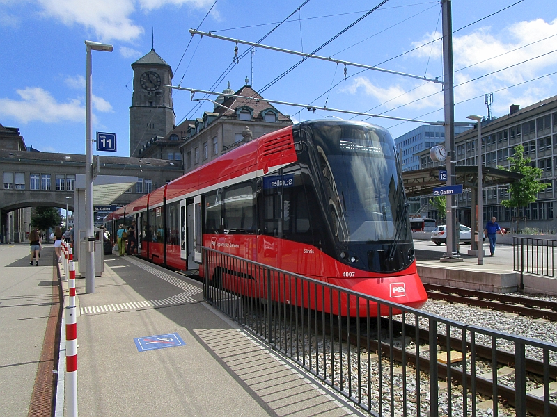 Tango-Gelenktriebwagen der Appenzeller Bahnen in St. Gallen