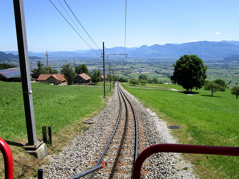 Talfahrt auf einem Zahnstangenabschnitt