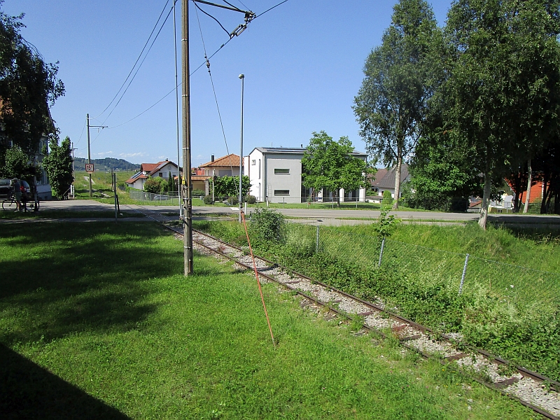 Blick auf das Gleis nach Lustenau