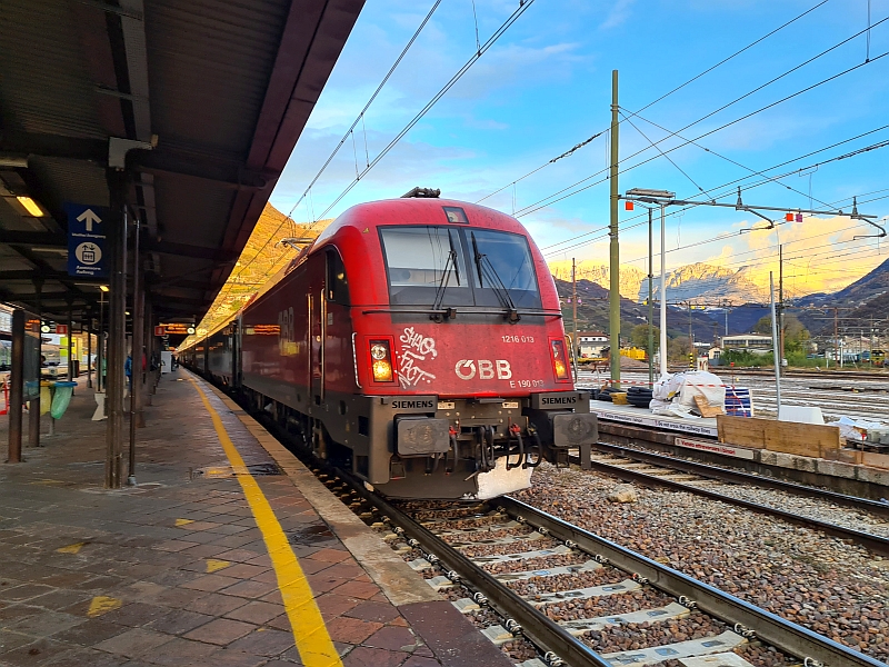 Eurocity nach der Ankunft in Bozen