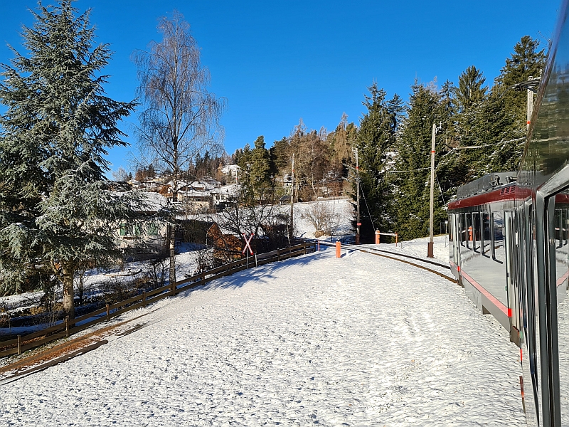 Blick aus dem Zugfenster der Rittner Bahn