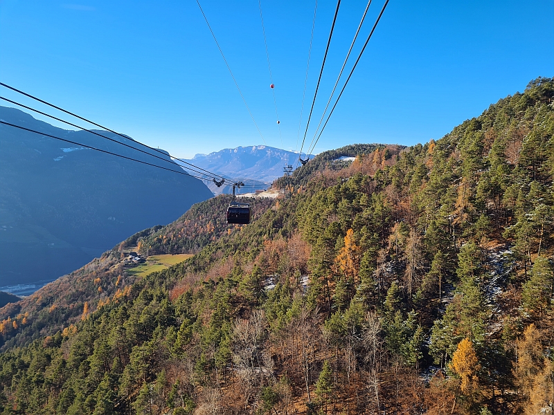 Talfahrt mit der Rittner Seilbahn