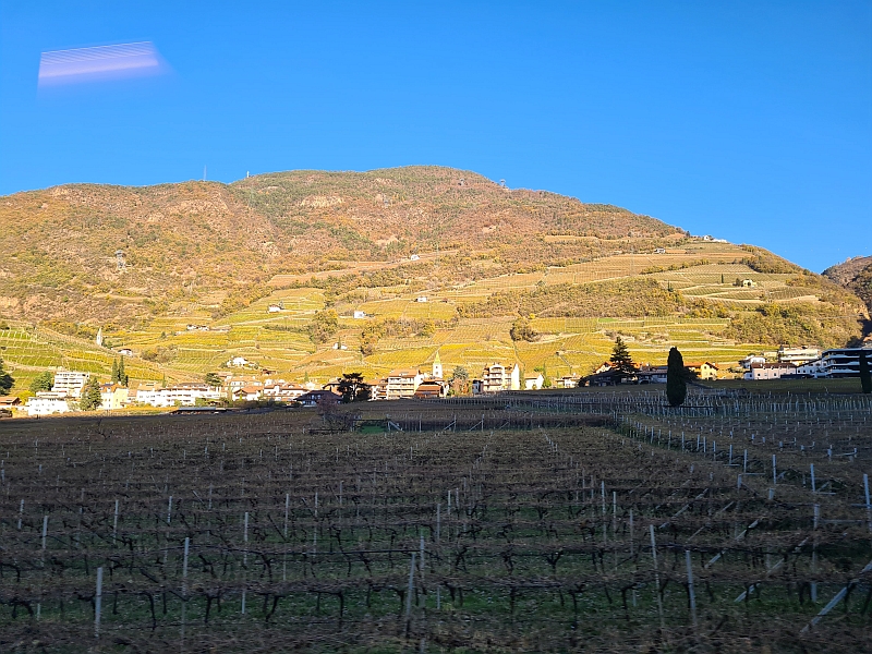 Blick vom Zug auf den Ritten