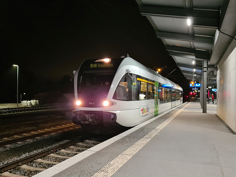 Gelenktriebwagen von Thurbo im Bahnhof Lindau-Reutin